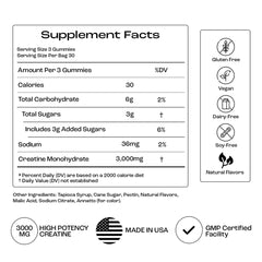 Hydration-friendly gummies by OMNI Creatine promoting muscle volumization.