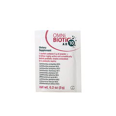 OMNi BiOTiC AB 10 travel packets enable on-the-go gut support.
