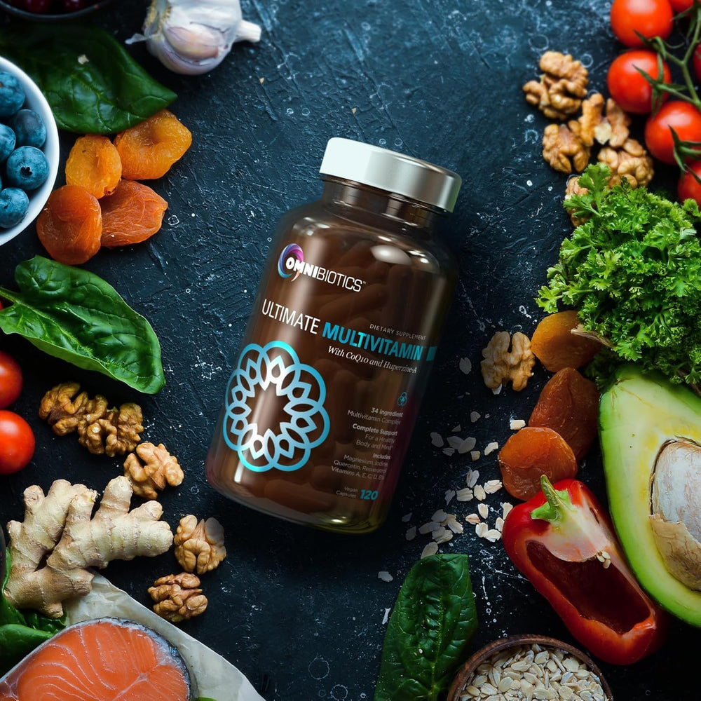 OmniBiotics label highlights gluten-free, non-GMO and allergen-free ingredients