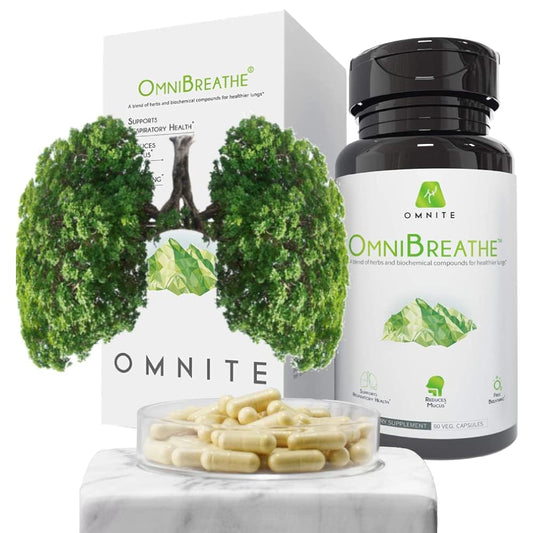 Omnite Omnibreathe bottle pour showing easy daily use for lung support today