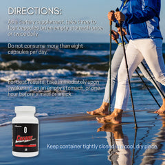 Serving scoop beside Omnitrition Charge capsules for easy daily dosage
