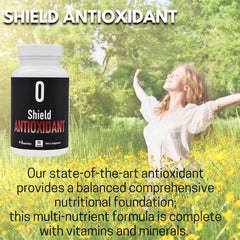 Omnitrition Shield Antioxidant label closeup highlights vitamins and minerals for daily support