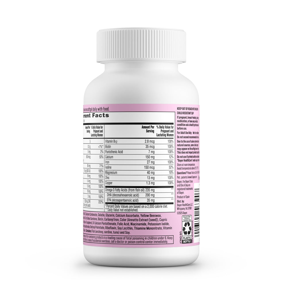 One A Day Prenatal packaging with allergy-friendly icons for easy recognition