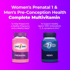 One A Day Women's Prenatal bottle top close-up focusing on daily vitamins.