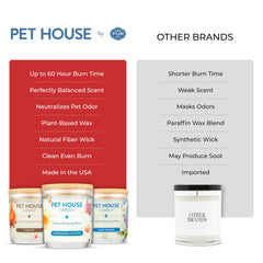 One Fur All candle shown in a cozy living room setting for welcoming scent.