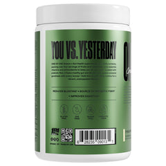 ONE OF ONE Greens probiotic blend label highlighting gut-friendly ingredients