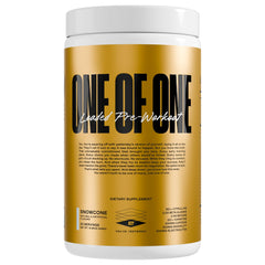 ONE OF ONE Loaded Pre-Workout Snow Cone can close-up highlighting energizing formula for workouts.