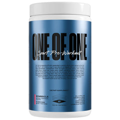 ONE OF ONE Sport Pre-Workout Bombsicle tub with energy-boosting label visible