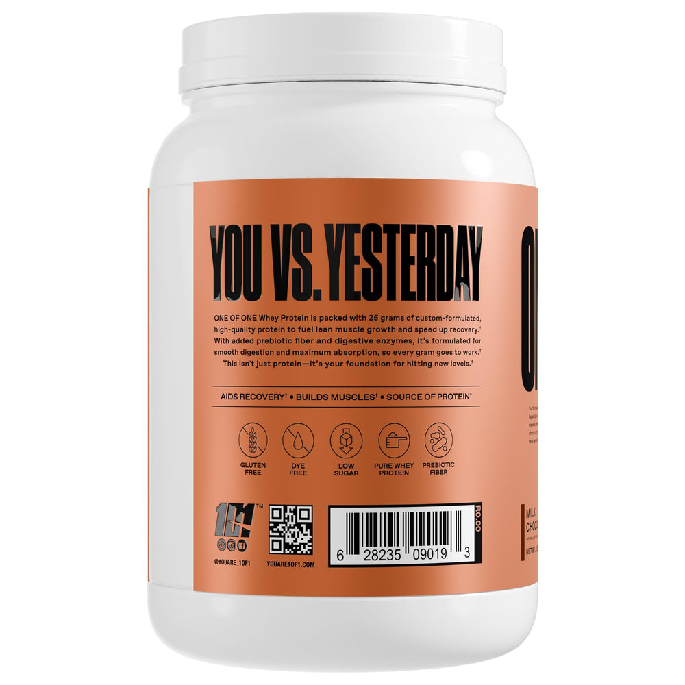 ONE OF ONE Whey with digestive enzymes highlights smooth digestion and absorption
