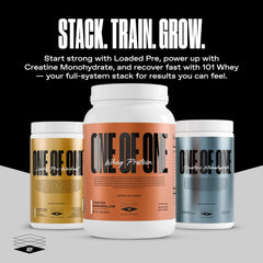 ONE OF ONE Whey bottle front emphasizing USA manufacture