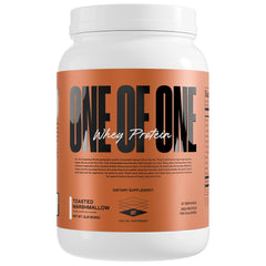 ONE OF ONE Whey toasted marshmallow tin for post-workout recovery