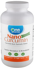 One Planet Nutrition nano-curcumin 500mg bottle highlighting high potency for daily immune support.