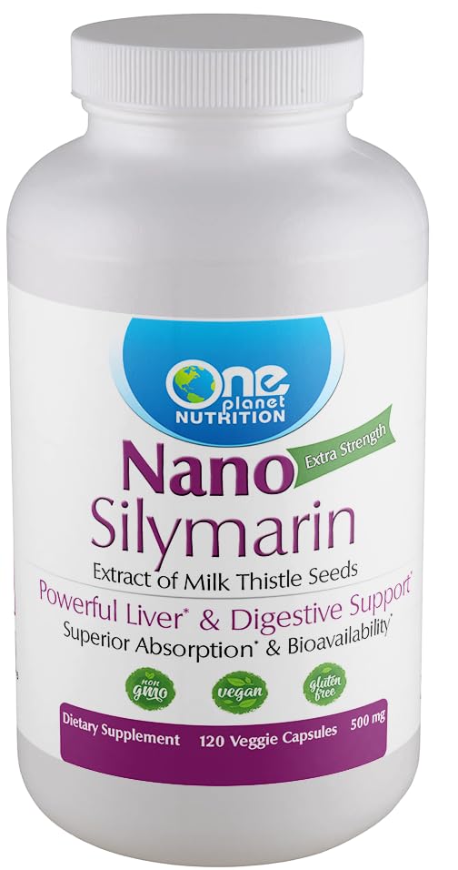 One Planet Nutrition Nano Silymarin bottle shows premium supplement packaging for detox support.