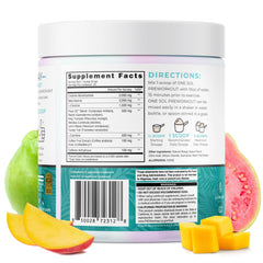 One Sol Pre-Workout Mango Guava close-up on ingredients like L-Citrulline