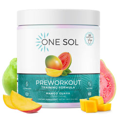 One Sol Pre-Workout Mango Guava package front for focused workouts