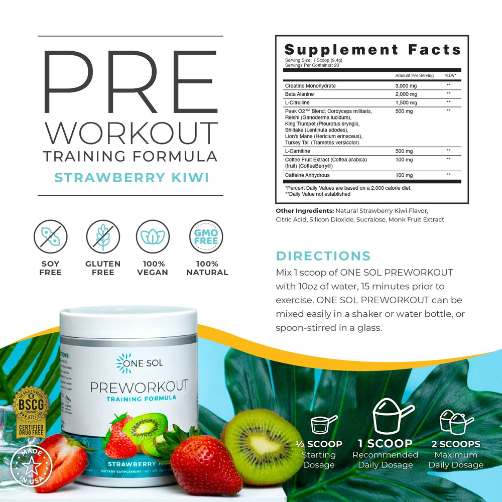 One Sol pre-workout scoop measuring for precise dosing.