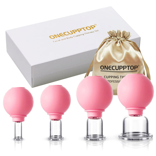 ONECUPPTOP 4-Size Plexi Glass Cupping Set for face delivers a gentle lift and smoother skin.