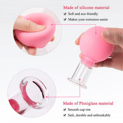 ONECUPPTOP 4-Size Plexi Glass Cupping Set for neck and chin improves definition with gentle suction.