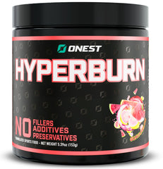 ONEST Hyperburn powder tub front view with Lime Splice flavor and energy boosting blend
