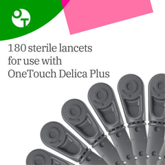 OneTouch Delica Plus lancing device with Precision Guidance Technology for precision testing.