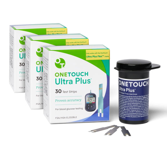 OneTouch Ultra Plus test strip 90-count for quick blood sugar readings.