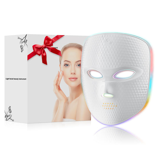 ONLUKY red light therapy face mask front view with 120 LEDs for targeted home use
