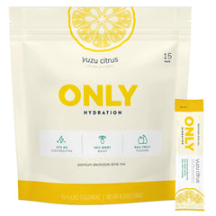 ONLY Hydration Yuzu Citrus packets for natural, refreshing hydration on the go.