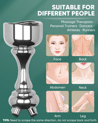 ONUEMP stainless steel massage tool for facial neck massage offers deep tissue feel.