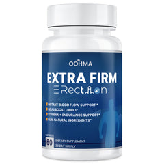 Oohma fast-acting male-enhancement bottle highlights natural ingredients for daily vitality.