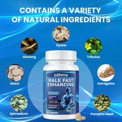 Oohma packaging shows maca root and Epimedium ingredients.