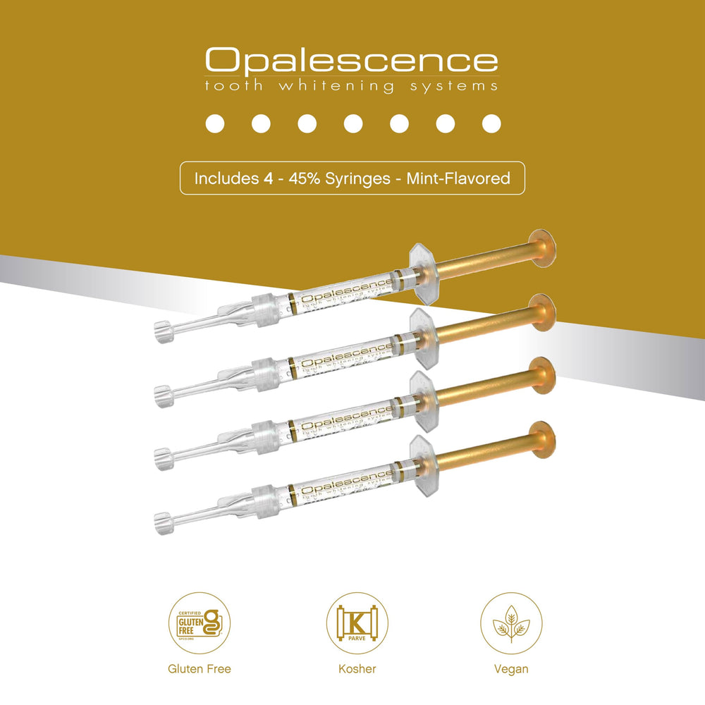 Opalescence 45% carbamide peroxide refill gel designed for tray delivery.