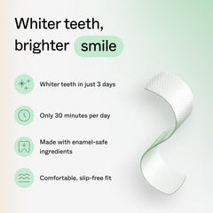 Opalescence Go whitening strips adhered to teeth showing slip-free fit.