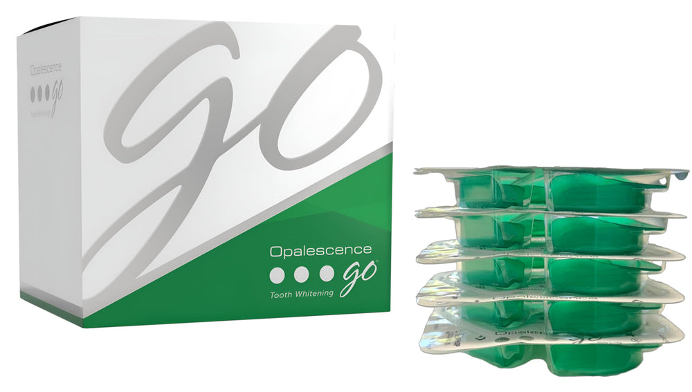 Opalescence Go trays ready out of the box for at-home whitening.