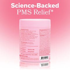 Nightstand display of FLO PMS vitamins ready for nightly routine.