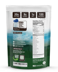 Opportuniteas Grass Fed Chocolate Whey back label highlights hormone-free Irish sourcing and clean ingredients.