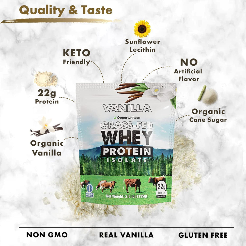 Opportuniteas vanilla whey protein scoop for quick protein boosts