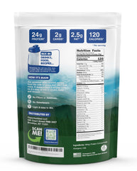 Opportuniteas whey scoop in glass showing quick, smooth mix