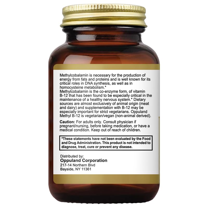 Oppuland Methyl B-12 consumption with glass of water for quick uptake.
