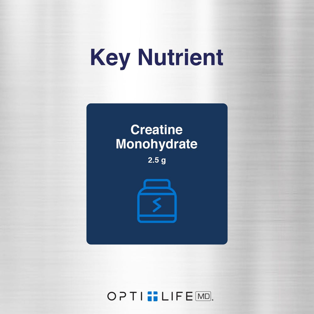 Opti + Life MD capsules daily-use bottle on kitchen counter suggests routine