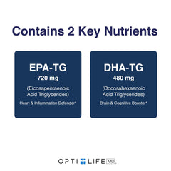 Ergonomic jar design of Opti + Life MD Omega-3 for easy grip.