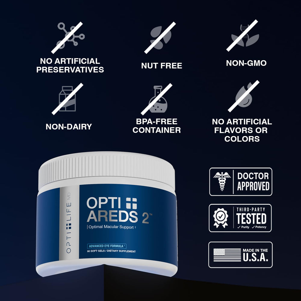 Opti + Life MD zinc vitamin C softgels for antioxidant support.