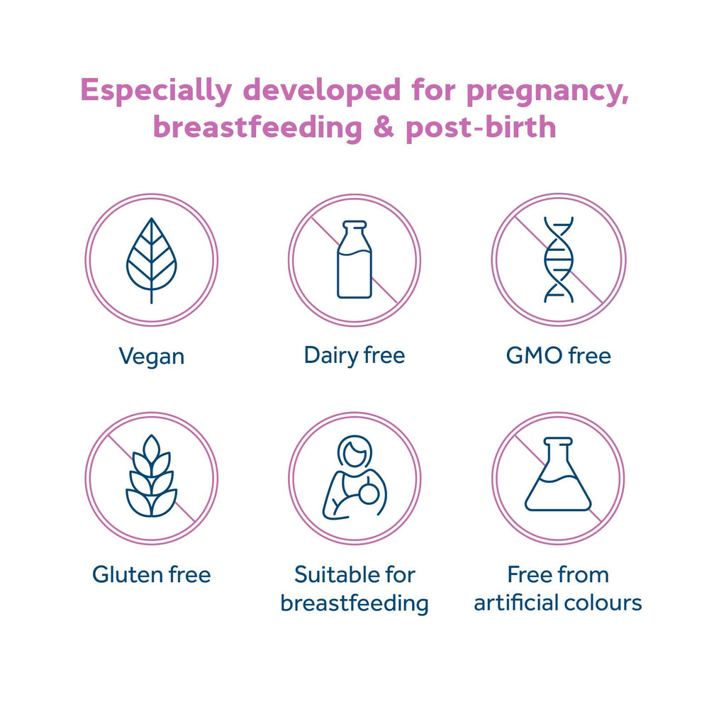 Optibac Probiotics Pregnancy label details emphasizing vegan formulation