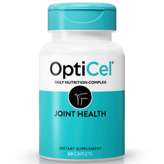 OptiCel Joint Health bottle shown for portable daily joint support and easy mobility.