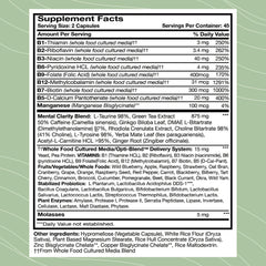 Optimal Health Systems B Awake bottle side label with ingredients