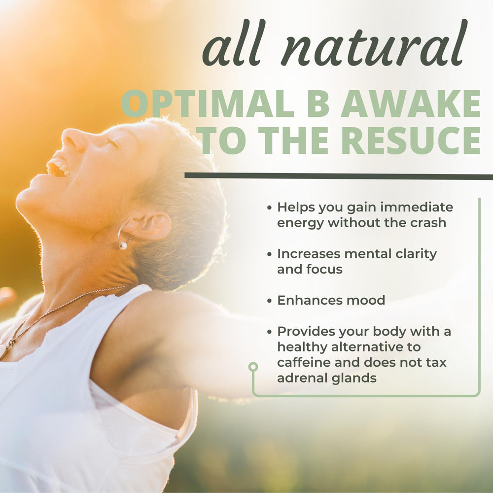 Glass with B Awake capsules ready for fast energy