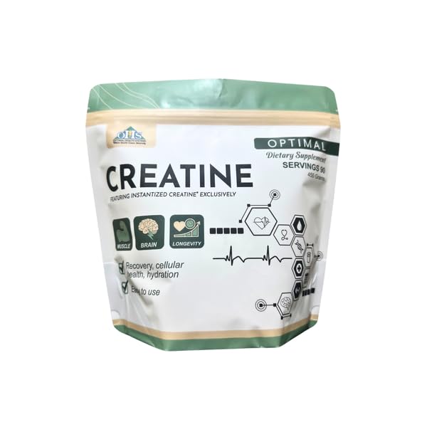 Optimal Health Systems Creatine bottle pouring for a smooth, grit-free mix.