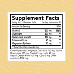 Optimal Health Systems Essential Glutathione bottle label with non-GMO, gluten-free formula