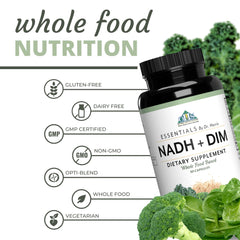 Optimal Health Systems NADH + DIM capsules dispensing shot for easy daily routine.