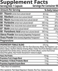 Opti-Female bottle label emphasizes calcium and vitamin D for bone health