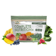 Optimal Health Systems Optimal Complete Nutrition Plus container for daily plant-based nutrition and energy